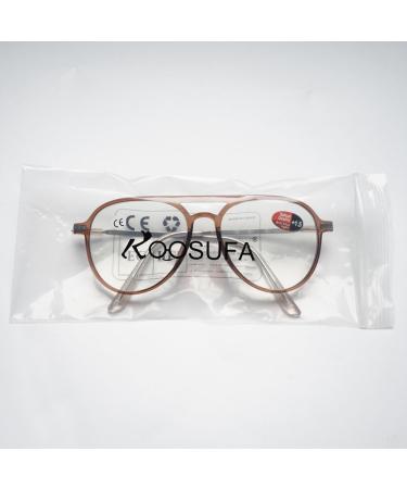 Koosufa Anti-Blue Light Reading Glasses for Men & Women - Stylish Pilot Metal Frame Ultra Easy on Eyes - Available in Multiple Strengths - Buy Online on GoSupps.com