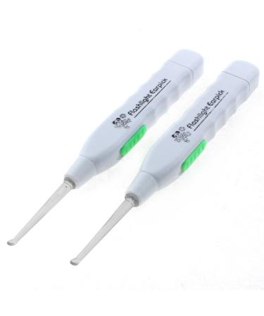 Qtqgoitem Ear Wax Flashlight Remover Cleaner Curette Spoon Earpick 2pcs White (Model: 102 262 69a 352 b99)