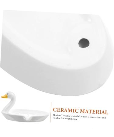 Ciieeo Ceramic Swan Soap Dish Decorative Soap Dish Sink Cute Stand Portable Duck Soap Dish Shower Bathroom Soap Holder Animal Travel Soap Case Ceramic Soap Holder Bracket White Ceramics White 15X10.5X9CM - Buy Online on GoSupps.com
