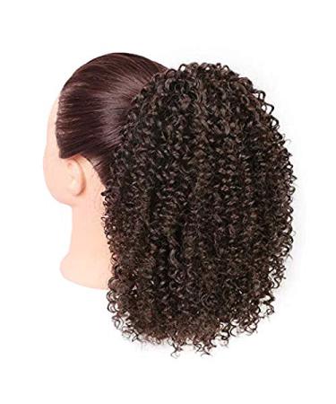 Curly Hair Ponytail Extension - Afro Drawstring Clip-in Bun for Black Women - Kinky Curly Ombre Brown - Buy Online on GoSupps.com