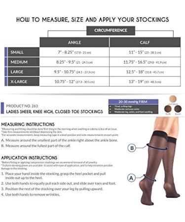 Truform Compression 20-30 Mmhg Knee High Stockings Taupe Medium 2 Count - Buy Online on GoSupps.com