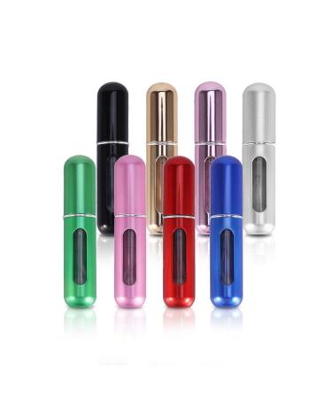 8 Pcs Mini Perfume Atomizer Bottles Perfume Atomizer Refillable Travel Bottles Perfume 5ml Portable Mini Bottle for Travel Spray Scent Pump Case Multicolor Royal Blue Bright Pink Red/Rose Red Light Pink Golden Silver Black Green