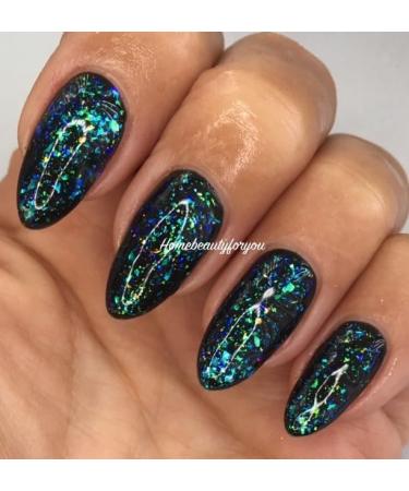 Bluesky Nail Gel Polish Chameleon Flakes Galaxy 07 UV LED Soak Off 10ml Black Base is required for the effect in photo - Buy Online on GoSupps.com