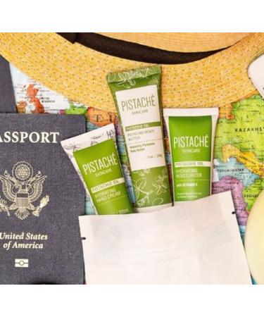 Pistach Skincare Mini Collection - Pistachio Oil Body Butter Hand Cream Eye Cream & Face Moisturizer - Hydrating Travel Set with Vitamin E & Antioxidants - Buy Online on GoSupps.com