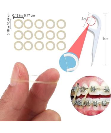 Orthodontic Rubber Bands 3/16 - 300 Elastic Bands & 30 Dental Floss - Braces Fix & Clean Tools - Buy Online on GoSupps.com