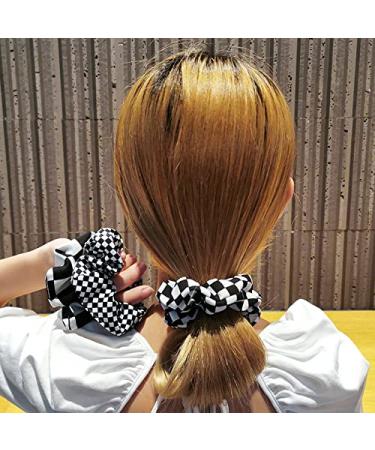 Buffalo Plaid Checkered Hair Scrunchies-Elastic Hair Ties for Women-Girls Ponytail Holders - Buy Online on GoSupps.com