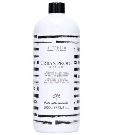 Alter Ego Urban Proof Charcoal Shampoo | 100% Natural Bamboo Charcoal with Urban Shield Technology | Sulfate-free Paraben-free Shampoo Ideal for All Hair Types (1000 ml)