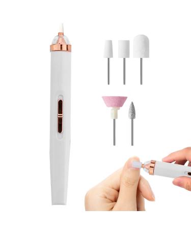 Nail File Electric 2 Speeds Modes Cordless Nail File | Professional Electric Manicure Drill Nail Filer for Gel Nail Acrylic Nail Glazing Nail Bairong White