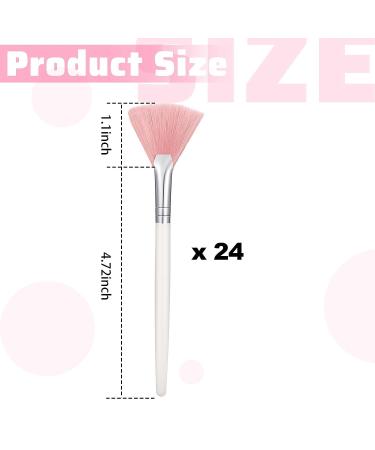 24-Piece Soft Fan Brush Set for Face Masks & Makeup - Pink Esthetician Tools - Buy Online on GoSupps.com