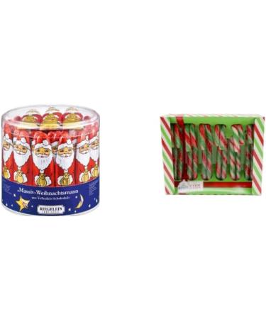 Joyful Indulgence: Holiday Treats Bundle with Riegelein Solid Santa Claus Chocolates & Bonds of London Peppermint Candy Canes - Buy Online on GoSupps.com