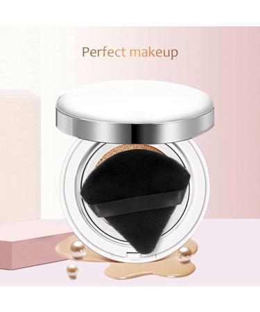 8 Pack Black Triangle Powder Puff Set with Storage Box - Soft Cotton Velour Makeup Tool for Face - Washable Cosmetic Foundation Puffs - Buy Online on GoSupps.com