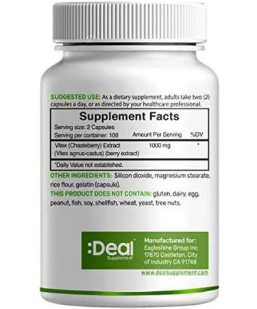 LLK Vitex Chasteberry Extract 1000mg - Hormone Balance for Women's Fertility, PMS & Menopause - 200 Capsules - Buy Online on GoSupps.com