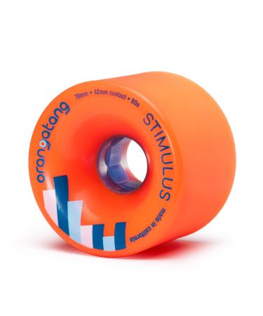 Orangatang Stimulus 70 mm Freeride Longboard Skateboard Wheels (Set of 4) Orange, 80a w/o bearings
