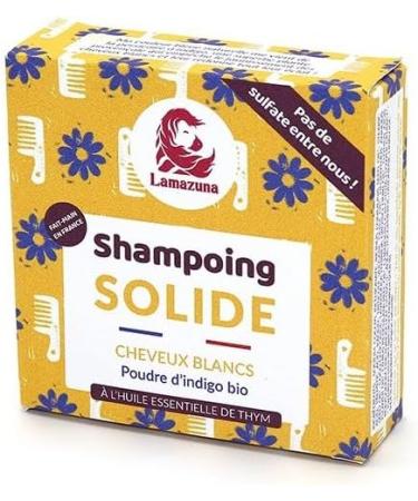 LAMAZUNA - Solid shampoo - White hair - Organic indigo powder - Generous foam - Zero waste - Vegan - Made in France - ideal for travel - 70g - Buy Online on GoSupps.com
