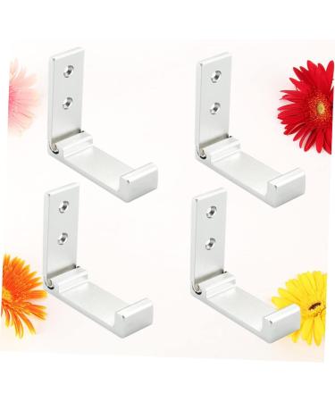 Alipis 4pcs Foldable Hooks Wall Mount Hooks Alloy Hooks Wall Hanger Wall Hanging Row Hook Round medium Silver - Buy Online on GoSupps.com