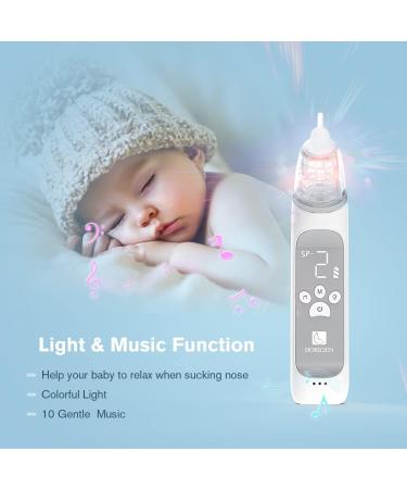 Horigen Rechargeable Nasal Aspirator for Baby | Electric Nose Sucker with 3 Suction Levels, Music & Light Soothing, 3 Silicone Tips - Grey - Buy Online on GoSupps.com
