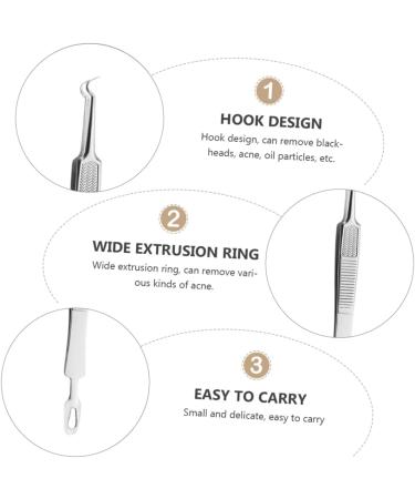 Ipetboom Blackhead Removal Tool 6 pcs Remover Stainless Curved Steel Tool Blackhead Extractor Pimple Blemish Kit for - Buy Online on GoSupps.com