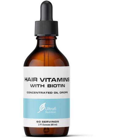 Liquid Biotin with Hair Vitamins Vitamin C Organic Coconut Oil Vitamin E + Vitamin B6. For Hair Skin + Nails and Immunity Support. A Biotin Liquid + Hair Oil Supplement