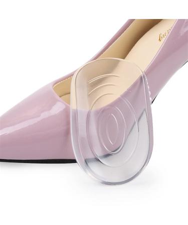 Liner Heel Grips GEL Thick Extra Soft Shock Absorption Insole Adult Breathable Sports for Plantar Fasciitis and Heel Blister Prevention(Clear Color Medium)
