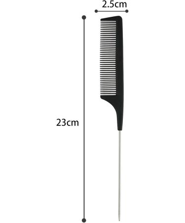 JeoPoom Carbon Needle Handle Stainless Steel Comb - Professional Hair Styling Tool - Buy Online on GoSupps.com