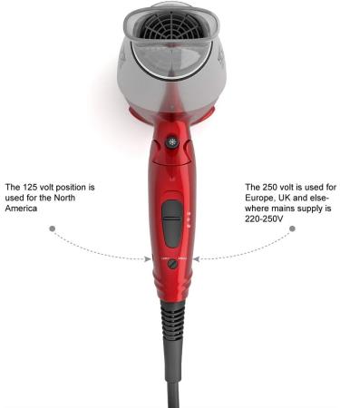 Buy BERTA 1875W Folding Handle Hair Dryer - Compact Ceramic Ionic Blow Dryer for Kids & Travel - Red - Buy Online on GoSupps.com