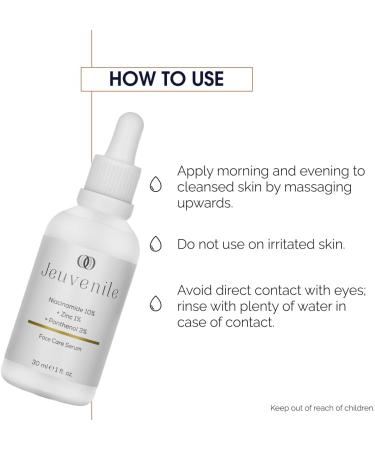 Jeuvenile Face Care Niacinamide Acid Serum Restores Balance Vitamin B3 skincare Radiant complexion Paraben-free for All Skin Types 30ml - Buy Online on GoSupps.com