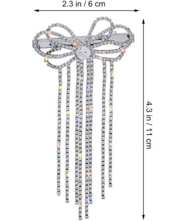 Tassel Edge Clip Sparkly Barrettes Hair Clips for Bows Girl Bobby Pin Unique Hair Clip Big Bow Hair Clips Crystal Hair Pin Rhinestone Hair Bow Clip Rhinestones Miss Bun Shiny - Buy Online on GoSupps.com
