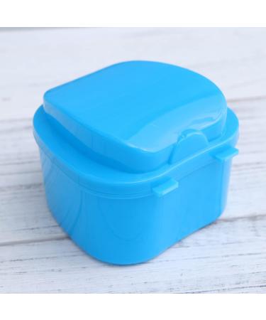Operitacx Box Prosthesis Brush Holder & Lid Soaking Cup | Denture Cleaning Tablets Bath Container - Sky Blue - Buy Online on GoSupps.com