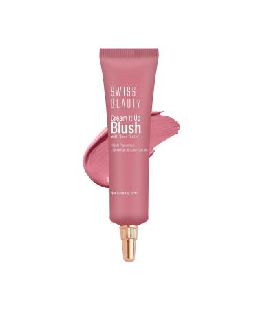 S w iss B e auty Cream It Up Blusher | Highly Pigmented | Long-lasting | Buildable & Blendable | All Skin Types | Shade- Cheek-O-Pink 10ml