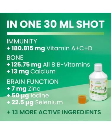 MAlmo Sweden Swedish Super Kids Multivitamin Age 3+ Orange flavour 2 x 500 ml 2 pieces 1000 ml in total - Buy Online on GoSupps.com