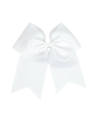 ZOONAI Women Teen Girls Large Classic Hair Accessories Big Hair Bow Ponytail Holder Hair Tie (White)