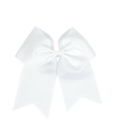 ZOONAI Women Teen Girls Large Classic Hair Accessories Big Hair Bow Ponytail Holder Hair Tie (White)