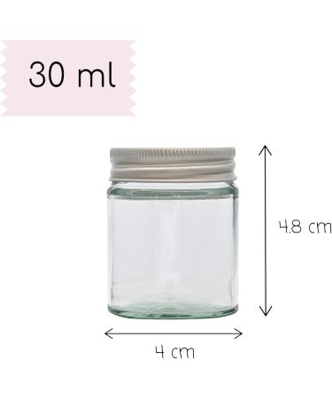 Elegant and Durable 30ml Clear Glass Jars with Airtight Silver Lids - Perfect for Candlemaking Storage DIY Beauty and Gifting - Heat-Resistant Refillable & Stylishly Compact (12) - Buy Online on GoSupps.com