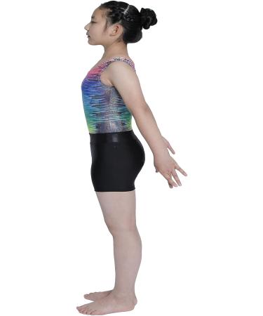 Aosva Girls Gymnastics Leotard Sparkle New Geometry Design | 9-10 Years (150CM) | Black Rainbow Set - Buy Online on GoSupps.com