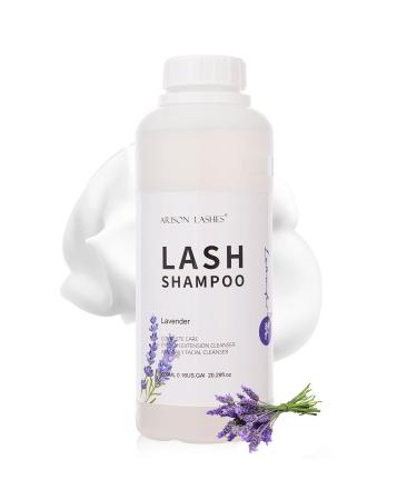 Arison Eyelash Eyelash Extension Shampoo 600ml / Eyelid Foaming Cleanser/Wash for Extensions and Natural Lashes/Paraben & Sulfate Free Safe Makeup & / Professional & Self Use (Lavender)