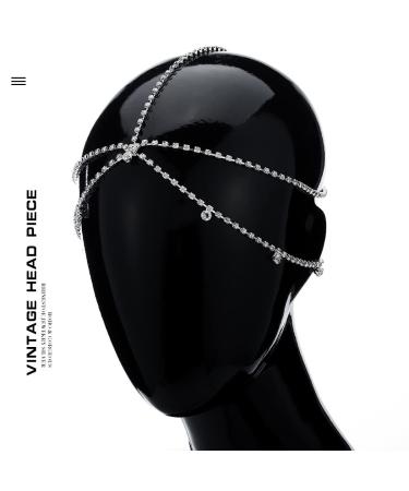 Crystal Head Chain Wedding Headpiece - Rhinestone Bride Hair Jewelry for Women and Girls - Buy Online on GoSupps.com