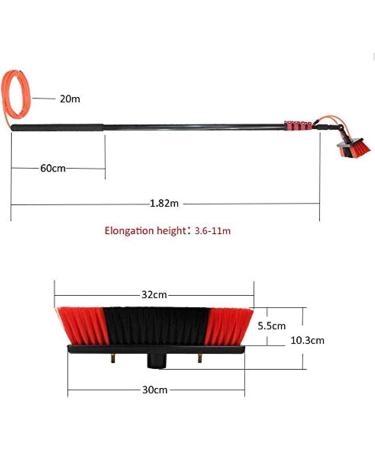 Window Cleaning Pole photovoltaic cleaner Window Cleaning Water-fed Pole Water Fed Brush Water Fed Pole Kit Window Cleaning Pole Water/Hose Fed Pole Window Cleaning Brush 35cm Brush Head 9M/30FT - Buy Online on GoSupps.com