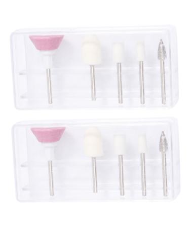 Ipetboom 2 Boxes Nail Kit Nail Polishing Head Nail Accessories Electric Nail Art Kit Lip Gloss Kit Carbide Drill Bit Nail Drill Bits Rotary Tool To Rotate White Manicure Stick