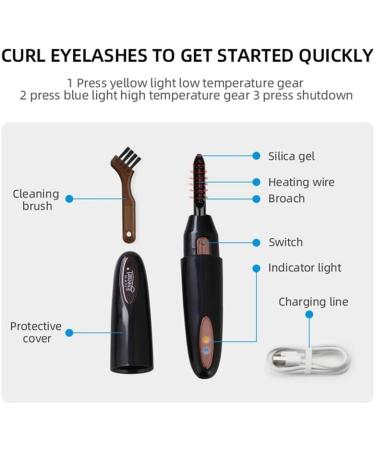 USB Rechargeable Heated Eyelash Curler Professional Long-Lasting Portable Makeup Lash Tool - Buy Online on GoSupps.com