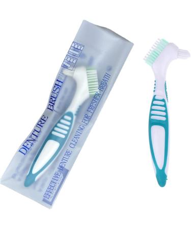 Portable Denture Double Sided Brush - Dual Head Toothbrush for False Teeth Cleaning (2 Pieces) - Buy Online on GoSupps.com
