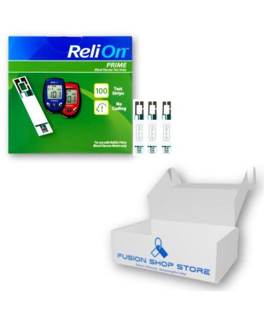 Relion Prime Test Strips 100 ct (1) Boxed by Fusion Shop Store