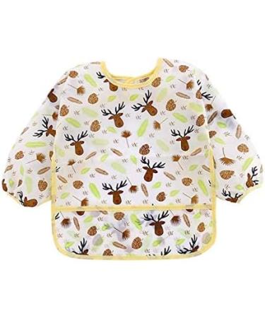 QinGuang 5pcs Long Sleeve Baby Bibs | Waterproof Feeding Apron for 6-36 Months - Buy Online on GoSupps.com