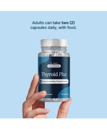 Santo Remedio Thyroid Plus by Dr. Juan Rivera Thyroid Health Support Supplement with Vitamin B12 Iodine Selenium Zinc Copper & L-Tyrosine 60 Capsules 30 Servings - Buy Online on GoSupps.com
