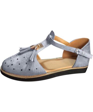 Stylish Women's Flat Leather Sandals with Tassels - Summer Beach Slip-Ons in EU Size 5-40 - Buy Online on GoSupps.com