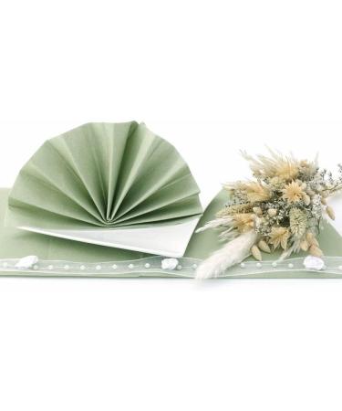 Buy 50 APARTina Fabric-Like Airlaid Napkins - Phalaris Natural Green 40x40 cm | Premium Eco-friendly Tableware for Elegant Dining - Buy Online on GoSupps.com