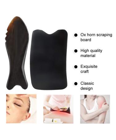 Gua Sha Scratching Board Massage Kit - Buffalo Horn Facial & Neck Therapy for Muscle Pain Relief - Buy Online on GoSupps.com