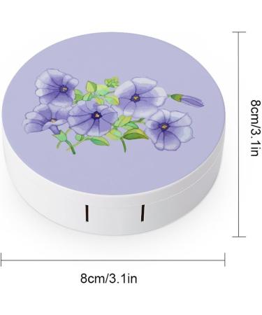 Watercolor Morning Glory Contact Lens Case - Portable Travel Box with Mirror for Perfect Eye Care - Buy Online on GoSupps.com