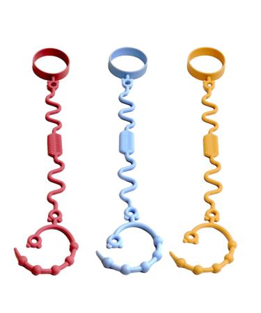 Food quality silicone 3 pieces of seat belts for toys drinking cups of owners adjustable for strollers Cup Catcher for strollers Hochstuhl Autositz multi -colored