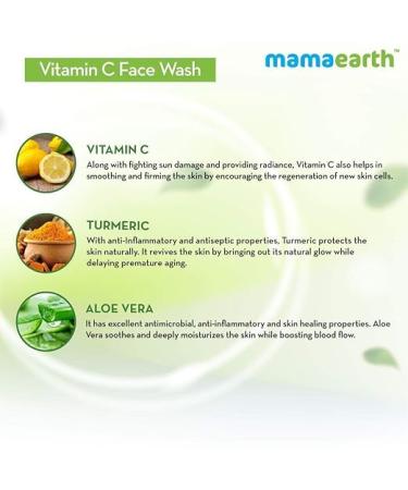 Vitamin C Face Wash with Turmeric for Skin Illumination - 100ml | Shop Internationally - Buy Online on GoSupps.com
