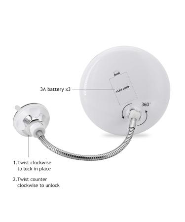 10X Magnifying LED Lighted Makeup Mirror with 360 Swivel Rotation - Glam Hobby Vanity Mirror for Bathroom with Flexible Gooseneck and Suction Cup - Buy Online on GoSupps.com